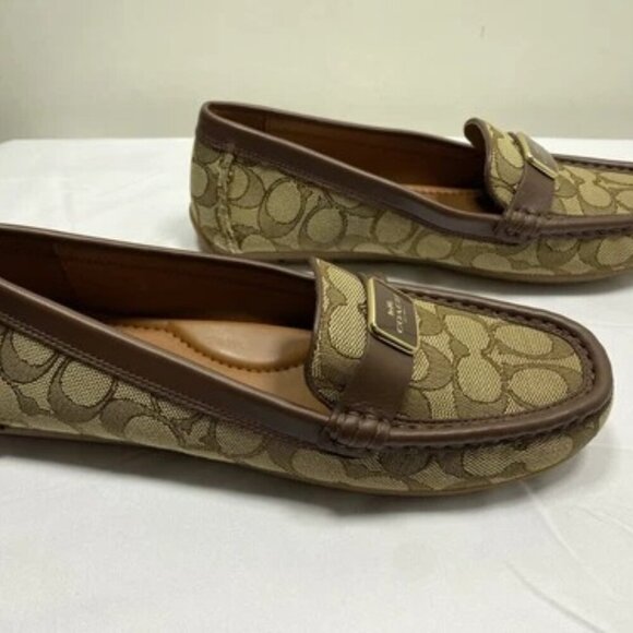 NEW COACH Women's Mona Driver Size 7.5 Signature Jacquard Cushioned Slip-On Flat - Picture 2 of 9